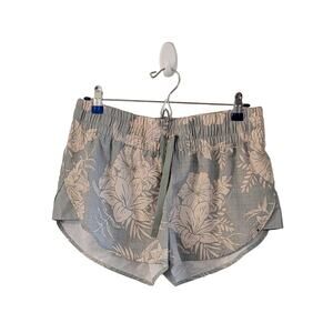 Hurley Tropical Green Floral Pull-On Shorts M Elastic Waist Beach Swim Casual